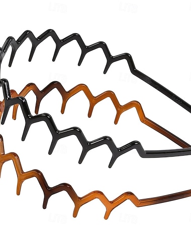  2 fasce per capelli a zig-zag per donne, ragazze, adolescenti e uomini, fasce per capelli in plastica con denti sottili, fasce per capelli a zig-zag per capelli da donna, accessori per fasce per
