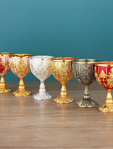  Ensemble de verres à liqueur vintage, tasses à liqueur décoratives incassables pour toast de mariage, petits verres à boire rétro haut de gamme pour bar à domicile ou affichage de fête