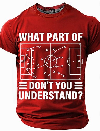  Herren Lustiges Fußball T-Shirt "Was verstehst du nicht" Fußball Taktisches Spieldiagramm Grafik Tee
