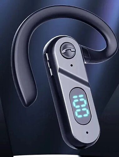  Fones de Ouvido V28 com Gancho para Ouvido Bluetooth com Display LED - Fones de Ouvido Sem Fio para Esportes com Mic à Prova d'Água Carregamento USB Compatível com iOS Android