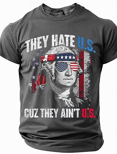  Herren Amerikanische US-Flagge T Shirt Kurzarm T-Shirt 3D-Druck Rundhalsausschnitt Rundhals Hemd Mode Täglich Basic Straße Lässig Täglich Schwarz Blau Grün Sommer Frühling Bekleidung S M L XL XXL XXXL