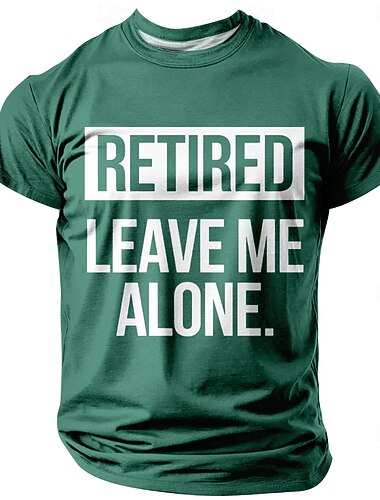  Herr Pensionerad T-shirt Kortärmad T-shirt 3D-tryck Rund hals Skjorta Mode Dagligen Grundläggande Gata Ledigt Dagligen Svart Rubinrött Blå Sommar Vår Alla årstider Kläder S M L XL XXL XXXL