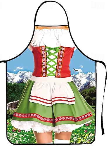  Oktoberfest öl Kostym Förkläde Dirndl lederhosen Oktoberfest / öl Bayersk Bayerskt par Wiesn Traditionell stil Ängar Herr Dam Fest Ölfestival Traditionell stil tyg Förkläde