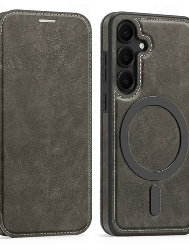  Handy Hülle Handyhüllen Für Samsung Galaxy S24 Ultra Plus S24 FE S23 Ultra S23 Plus S25 S25 Plus S25 Ultra Magnetische Adsorption Flip-Cover Unterstützt kabelloses Laden Kartenfach Stoßfest TPU PC
