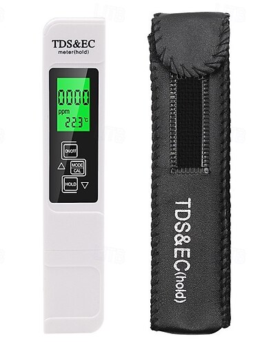  tot nu toe de meest nauwkeurige 4-in-1 instant read tds-meter, meet tds, ec, &temperatuur (c/f), digitale watertestkit voor kraan, put, zwembad, hydrocultuur, aquarium, ro/di-systeem wit