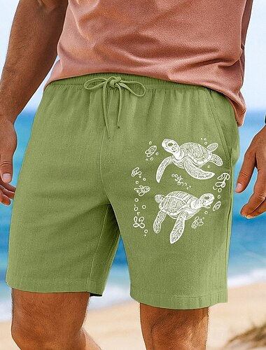  Bărbați Pantaloni Scurți Pantaloni scurți de vară Pantaloni scurți de plajă Cordon Talie elastică Imprimeu Animal Confort Respirabil Lungimea genunchiului În aer liber Concediu Ieșire Vacanță Hawaiană