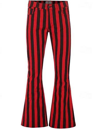  Retro Vintage 1970er Groovy Schlaghosen Disco Mittlere Hüfthöhe Gestreift Herren Halloween Karneval Urlaub Musikfestival Festival Erwachsene Hose