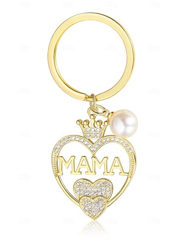  Mama sleutelhanger cadeau voor mama - Moederdag, verjaardag, Kerstmis, jubileum cadeau, duurzame koperen sleutelhanger met liefdevolle boodschap