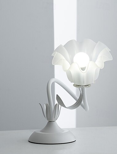  Lanterna floreale moderna, lampada da tavolo in vetro soffiato a forma di fiore di giglio, luce notturna da comodino, 4 modalità colore, luce fatata dimmerabile per camera da letto, soggiorno, base