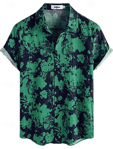  Retro Antiguo Boho Años 70 Camisas Camisas Hawaianas Hippie Floral Hombre Víspera de Todos los Santos Carnaval Festival de Música vacaciones en la playa Fiesta temática retro Adulto Camisas