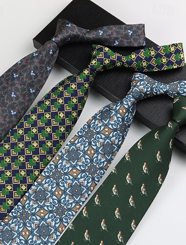  Hombre Corbatas Moda Negocios Estampado Patrón Fiesta de Boda Ropa Cotidiana