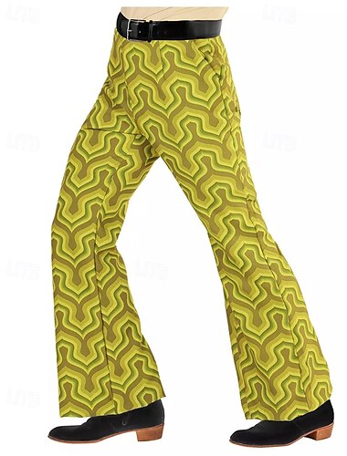  Retro vintage Jaren '70 Groovy Bell Bottom broek Uitlopende broek Schijf Medium taille Psychedelisch Voor heren Halloween Carnaval Vakantie muziekfestival Festival Volwassenen Broeken