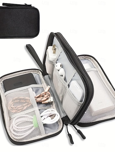  organizador de eletrônicos acessórios de viagem bolsa de armazenamento, bolsa organizadora de cabos portátil para cabos adaptador de carregador discos rígidos cartões SD