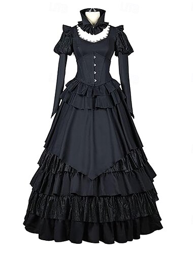  Rococo Victorienne 18ème Siècle Robe Costume de fête Bal Masqué Manche Volants Marie-Antoinette Femmes Royal Carnaval Performance Soirée & Fête Adulte Robe