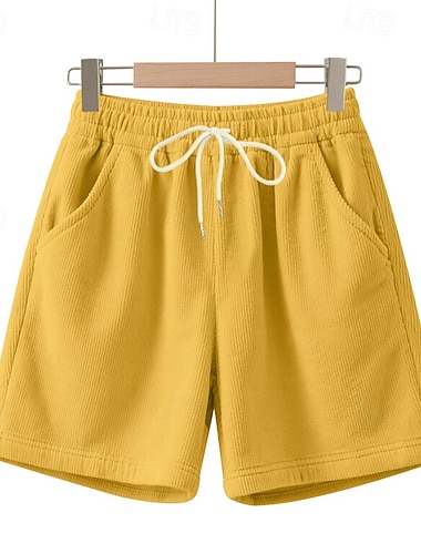  Herren Shorts Sommershorts Freizeitshorts Cordshorts Tasche Kordelzug Elastischer Bund Einfach Komfort Atmungsaktiv Kurz Outdoor Urlaub Sport Lässig Schwarz Weiß Mikroelastisch