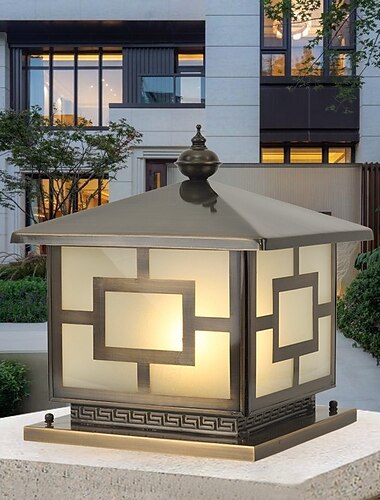  Modern Outdoor Post Lights For House Outdoor Fence Column Light With Acrylic Shade Black Finish, IP65 Waterproof Square Pillar Lights Outdoor For Porch, Doorway, Front Yard