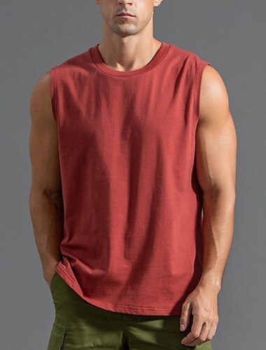  Men's Tank Top Vest Top Undershirt Sleeveless Shirt Sleeveless Crew Neck Summer Plain Fashion Designer Basic Classic Vacation Street Going out Black White Light Green Top Tee for Men