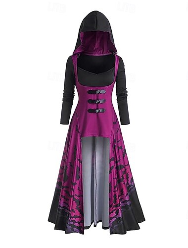  Retro Vintage Punk & Gothic Mittelalterlich Kleid Maskerade Hexe Pestdoktor Damen Fantasie Steampunk Walpurgisnacht Halloween Party Erwachsene Kleid