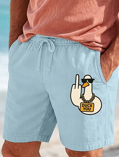  Homens Calção Shorts de verão Shorts de praia Com Cordão Cintura elástica Imprimir Gráfico Animal Conforto Respirável Curto Ao ar livre Casual Diário Férias Havaiana Branco Verde Micro-Elástica