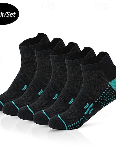  Hombre 5 pares Paquetes múltiples Calcetín Calcetines para correr Calcetines informales Negro Blanco Color A Lunares Vacaciones Deporte Diario Básico Medio Primavera Otoño Moda Casual