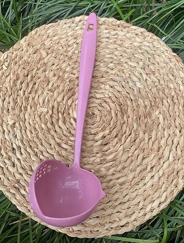  2-Pack Wheat Straw Soup and Slotted Spoon Set, Eco-Friendly Long Handle Plastic Ladle for Hot Pot, Reusable Kitchen Utensils
