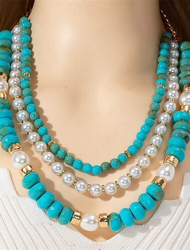  1 PC Collar For Mujer Calle Diario Piedra Largo