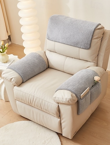  Funda de reposabrazos, protector de sillón reclinable, funda protectora de muebles, bolsillo lateral de almacenamiento, funda elástica para reposabrazos de sillón reclinable, silla, sofá