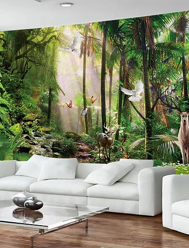  Tropische Pflanzen Wälder Tierlandschaften Wandteppiche Wandmalereien Großformatige Wandteppiche Wanddekorationen Fotohintergründe Vorhänge Wohnmöbel Schlafzimmer Wohnzimmer Dekorationen