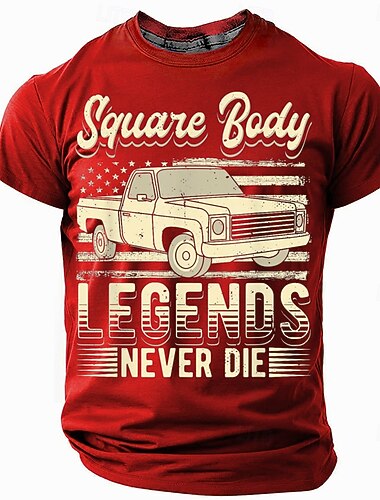  Herren Auto Vater T Shirt Kurzarm T-Shirt 3D-Druck Rundhalsausschnitt Hemd Mode Täglich Basic Straße Lässig Täglich Schwarz Rote Blau Sommer Frühling Ganzjahres Bekleidung S M L XL XXL XXXL