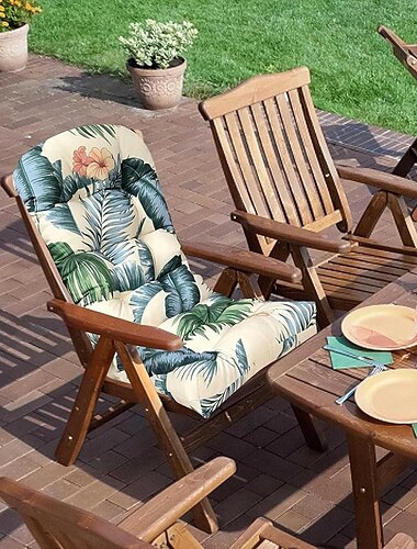  Waterdichte patio stoelkussens en -pads, antislip hoge rugleuning stoelkussens, ligstoelkussen, kussen met hoge rugleuning, tuinstoelkussen, patio ligstoel, relaxfauteuil