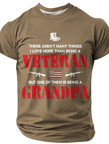  Herren Veteranen Opa T Shirt Kurzarm T-Shirt 3D-Druck Rundhalsausschnitt Hemd Mode Täglich Basic Straße Lässig Täglich Schwarz Blau Braun Sommer Frühling Ganzjahres Bekleidung S M L XL XXL XXXL