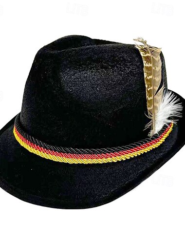  Oktoberfestbier Kostüm Tiroler Hut Tirolerhütte Alpenhut Bayerisch München Wiesn Herren Karneval Bier Festival Stoff im traditionellen Stil