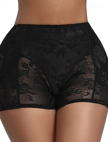  Damen Formende Unterwäsche Mode Einfarbig Spitze Shorts Täglich Ärmellos Schwarz Beige Sommer Frühling Herbst Winter Schlank