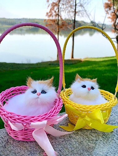  прекрасная имитация животного кукла плюшевая игрушка кошка со звуком детская игрушка украшения мягкие игрушки