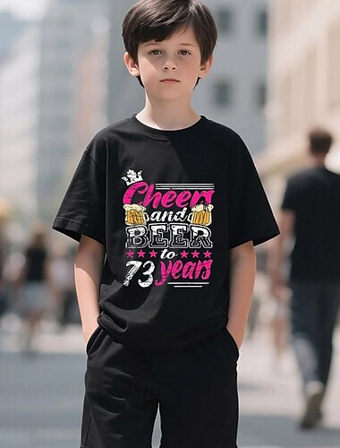  男の子 3D グラフィック Tシャツ Ｔシャツ 半袖 夏 春 ファッション ベーシック 子供 4〜12年 クルーネック アウトドア カジュアル 日常 レギュラー