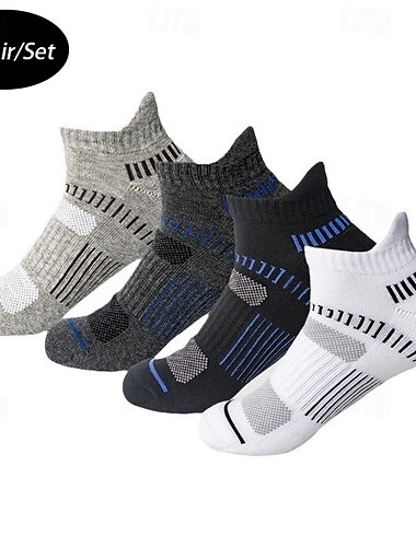  Hombre 5 pares Paquetes múltiples Calcetín Calcetines para correr Calcetines informales Negro Blanco Color Rayas Vacaciones Deporte Diario Básico Medio Primavera Otoño Moda Casual