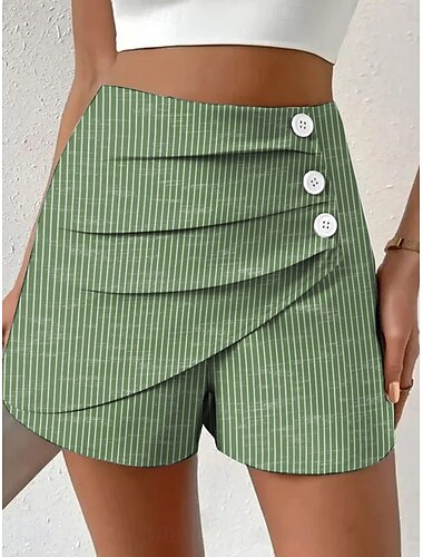  Femmes Chinos Shorts Vacances ancien Style Ethnique Court Taille haute Graphique Géométrique Rayure Plissé Micro-Élastique Vacances Rue Quotidien Bleu œuf de mer Violet Rouge Vert Été Printemps Coupe