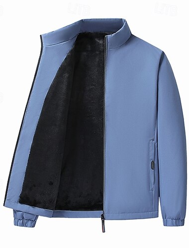  Herren Windjacke Wanderjacke Wanderfleecejacke Winter Draussen Thermik Winddicht Fleecejacken Schwarz Blau Grau
