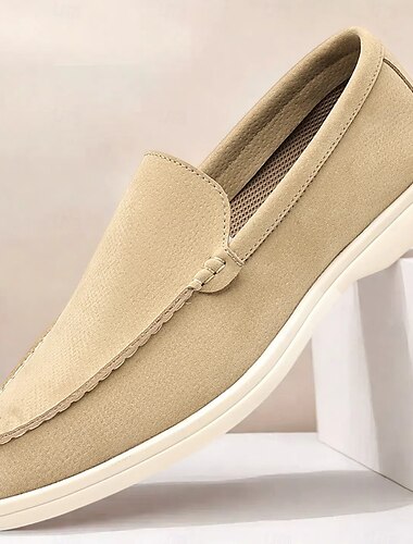  Hellblaue Slip-On-Loafer für Herren – atmungsaktive flache Schuhe aus Wildlederimitat mit gepolsterter Sohle für Frühlingsoutfits, den täglichen Weg zur Arbeit und entspannte Stadtspaziergänge