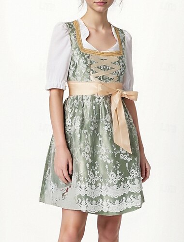  Karneval Oktoberfestbier Kostüm Kleid Dirndlbluse Dienstmädchen Bayerisch Wiesn Damen Party Bier Festival Stoff im traditionellen Stil