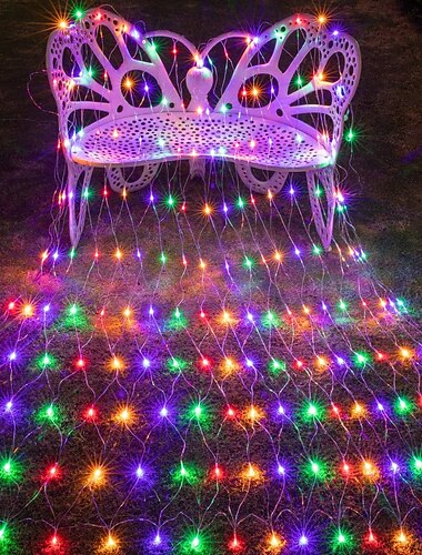  Led netto nachtverlichting 1.5x1.5m 3x2m 220v bruiloft kerst fairy string licht outdoor waterdichte party vakantie decor mesh lichten met staart plug
