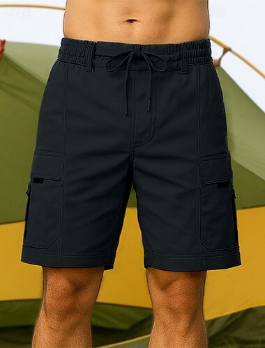  Herren Cargoshorts Wandershorts Sportshorts Außen Normale Passform Schnelltrocknend Leicht Atmungsaktiv Shorts Elastischer Bund Schwarz Armeegrün Tennis Golfspiel Laufen S M L XL XXL