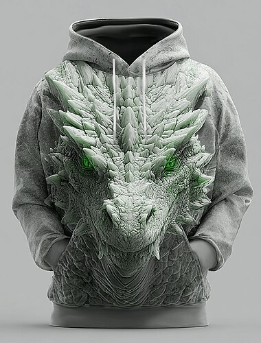  Herren Drache Kapuzenshirts Pullover Oberbekleidung Sweatshirt mit Kapuze Rundhalsausschnitt Cool 3D-Druck Club Streetwear Rote Blau Kordelzug 3D Herbst Winter Designer