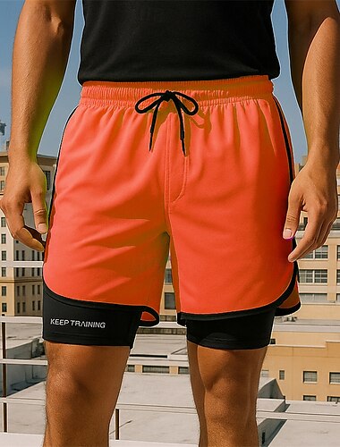  Herren Laufshorts Laufhose Lang & Kurz Elastischer Bund Shorts Sport & Outdoor Lässig Schnelltrocknend Leicht Atmungsaktiv Tennis Golfspiel Laufen Normale Passform Sportbekleidung Sportkleidung
