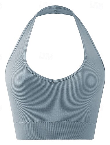  Damen Yoga-BH Sport-BH Pilates-BH BH-Top Push-Up Hosen nahtlos Antivibration Bürgellos Einfarbig Sport Sportkleidung Silber Meerblau Fitnessstudio Zumba Laufen