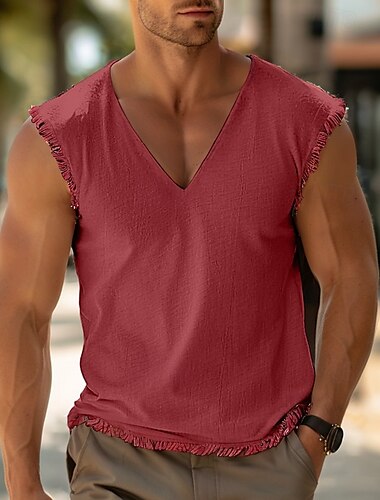  Herren T Shirt Kurzarm V Ausschnitt Sommer Einfach Texture Mode Klassisch Lässig Rein Straße Lässig Sport Weiß Blau Rote Top T-Shirt für Herren