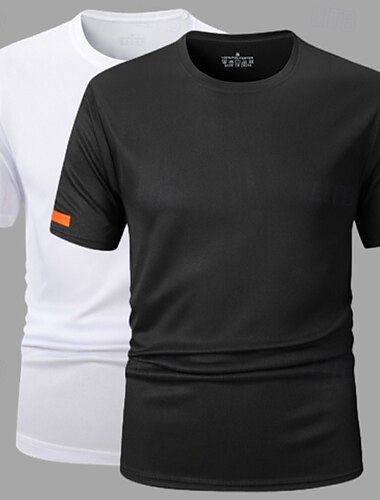  2 stücke herren t-shirt tee top kurzarm kurzen ärmeln rundhals sommer einfarbig &Outdoor Basic Casual Schnelltrocknend Basic Casual Fitness Casual Alltags-T-Shirt