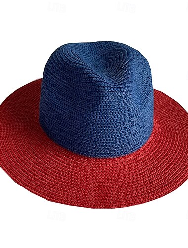  handgefertigte Sonnenhüte für Damen Sommer Sonnenhut Cowboymütze Mädchen Temperament flach bunt große Traufe lässig schick Hut