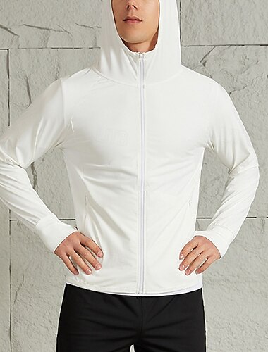  Hombre Chaqueta para correr Chaqueta para exteriores Full Zip Manga Larga Abrigos Deportivo Protección Solar Transpirable Secado rápido Ligero Tenis Golf Corriendo Ropa de deporte Ropa de Deporte