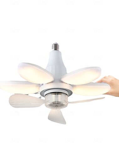  Foldable Ceiling Fan with Lights and Remote, Dimmable LED Bulb, 3000K-6500K, Easy Install for Bedroom, Living Room, Garage